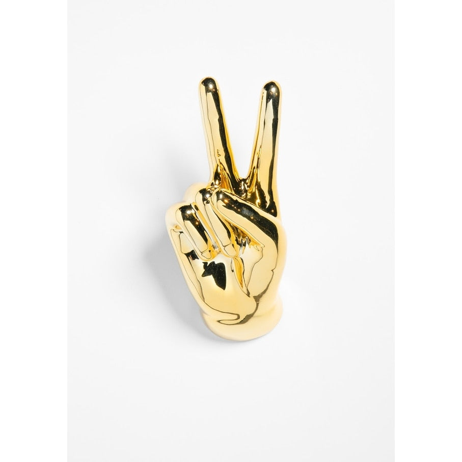 Interior Illusions Plus Gold Peace Hand Wall Mount 9 Tall