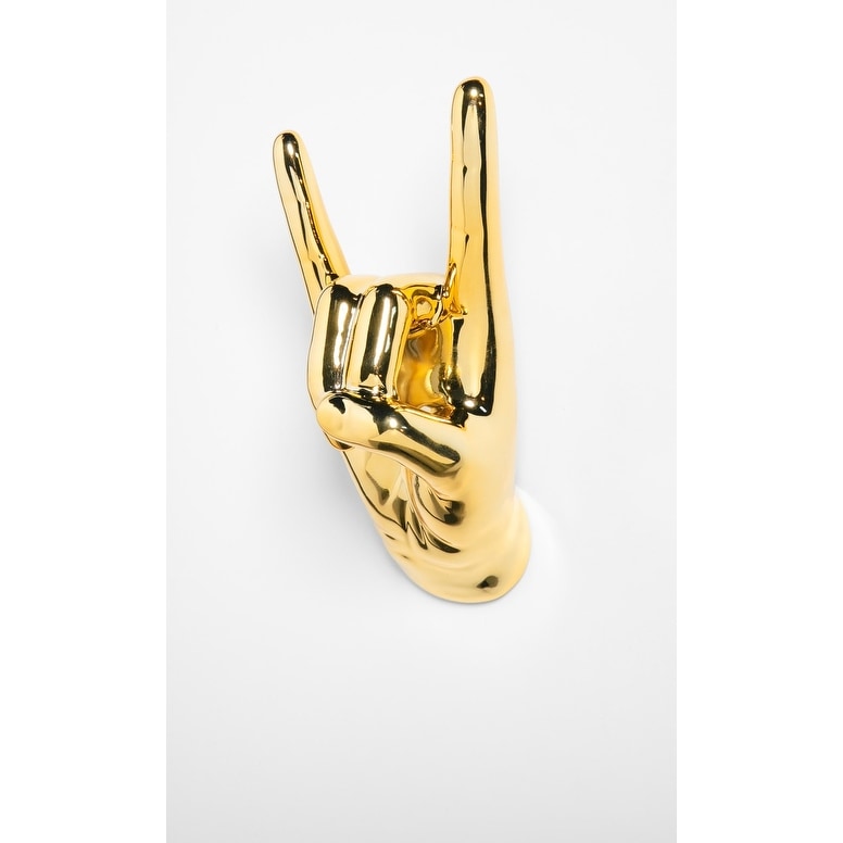 Interior Illusions Plus Gold Rock On Hand Wall Mount 8.5 Tall