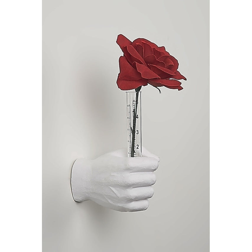 Interior Illusions Plus White Flower Vase Grip Hand 7 Long