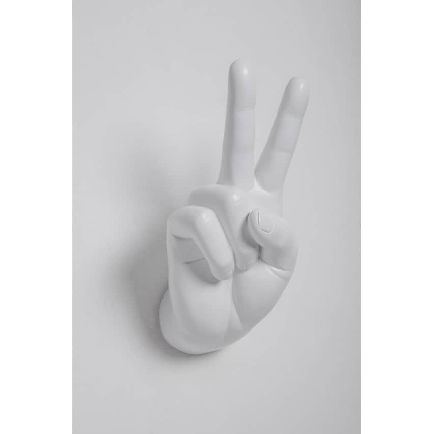 Interior Illusions Plus White Peace Hand Wall Mount 8.5 Tall