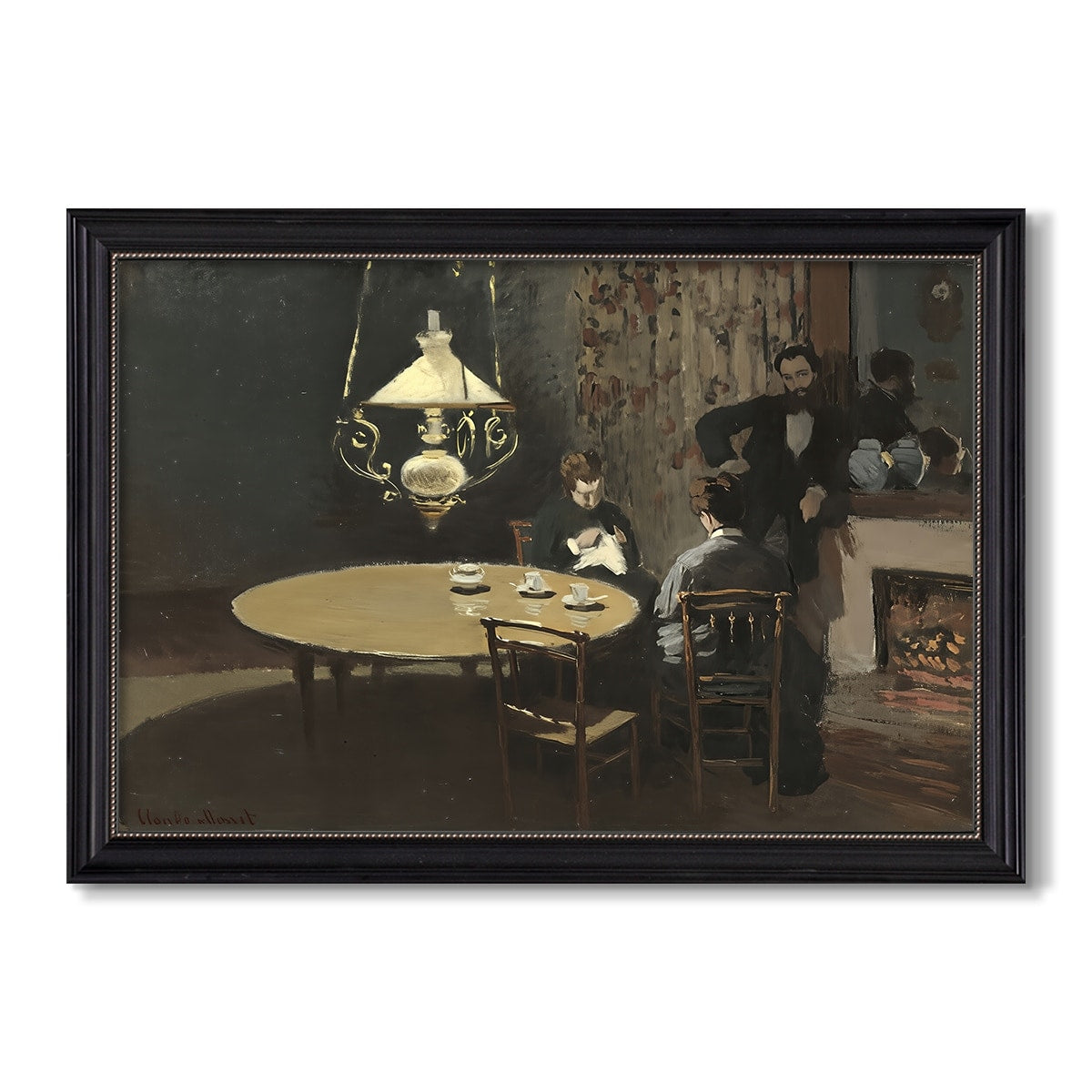 Interior After Dinner 1868 1869 Claude Monet Custom Framed Canvas