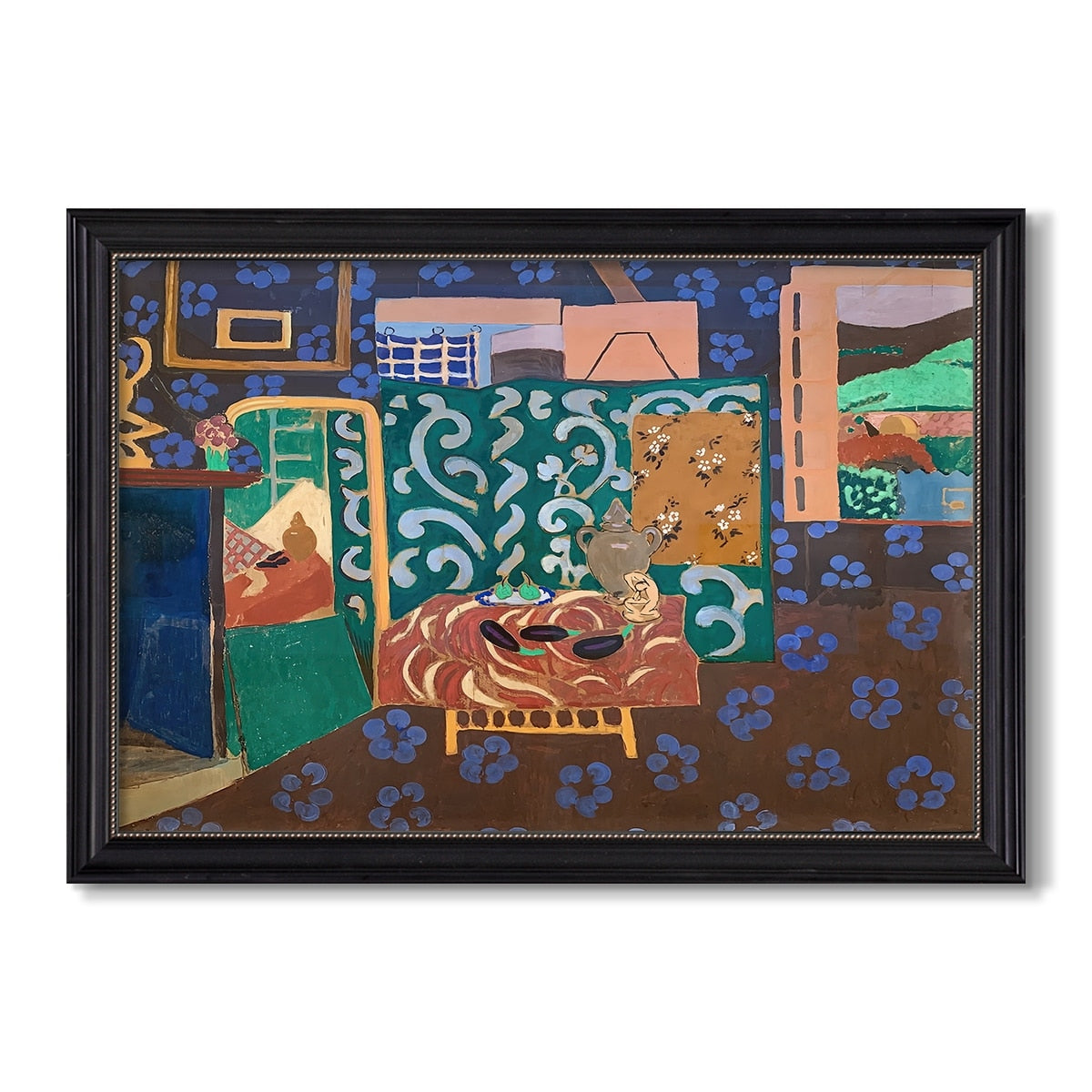 Interior With Eggplants 1911 Henri Matisse Custom Framed Canvas