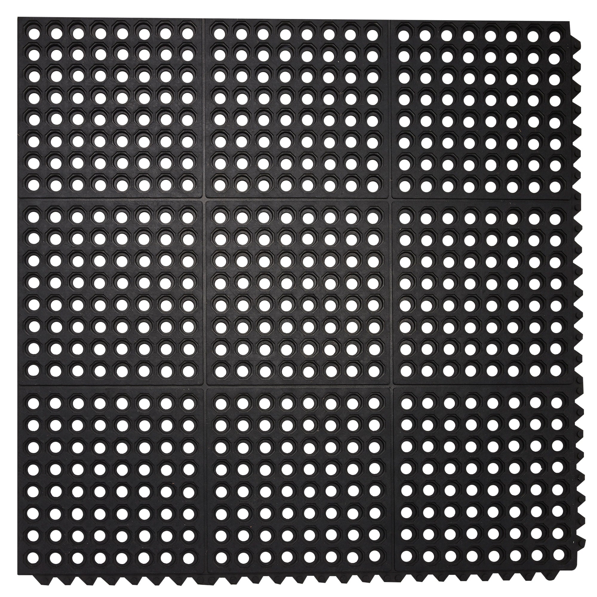 Interlocking Commercial Anti Fatigue Rubber Floor Mat 36 In. X 36 In.