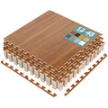 Interlocking Floor Mat Gray Wood Print 12 Pieces And Borders