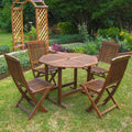 International Caravan Acacia 5 Piece Stowaway Patio Dining Set