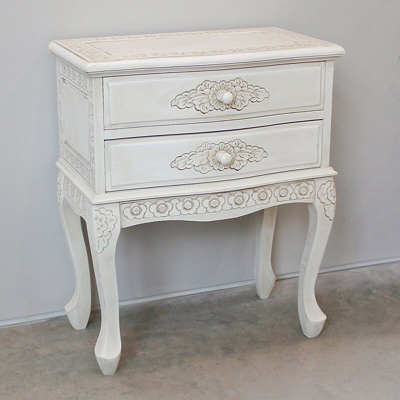 International Caravan Windsor Carved 2 Drawer End Table