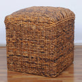 International Caravan Arizona Square Hand Woven Abaca Ottoman With Cushioned Top