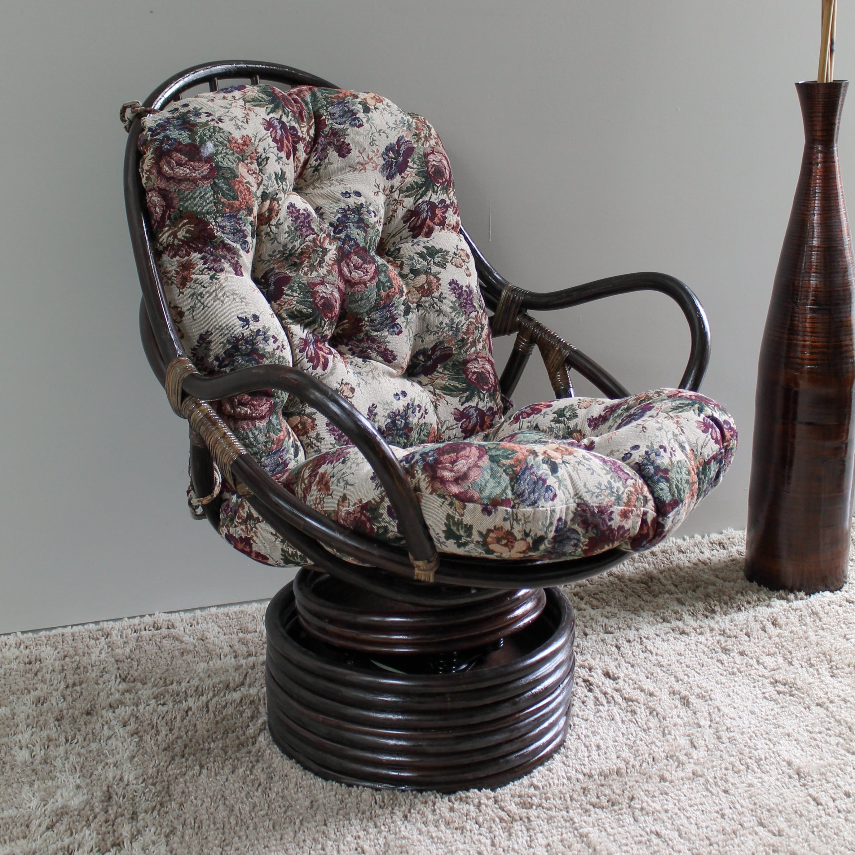 International Caravan Maui Swivel Rocker With Tapestry Cushion