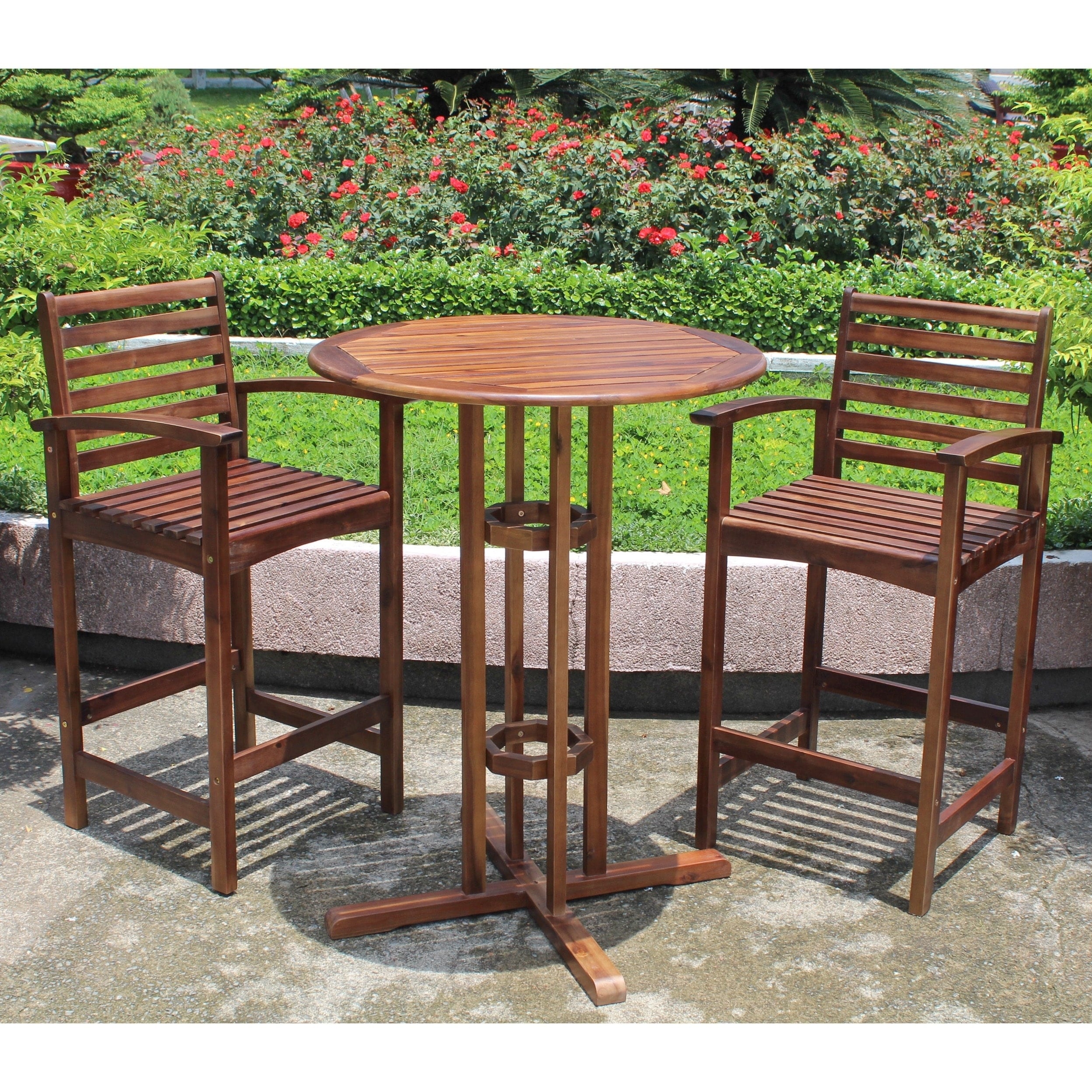 International Caravan Highland 3 Piece Bar Height Dining Set