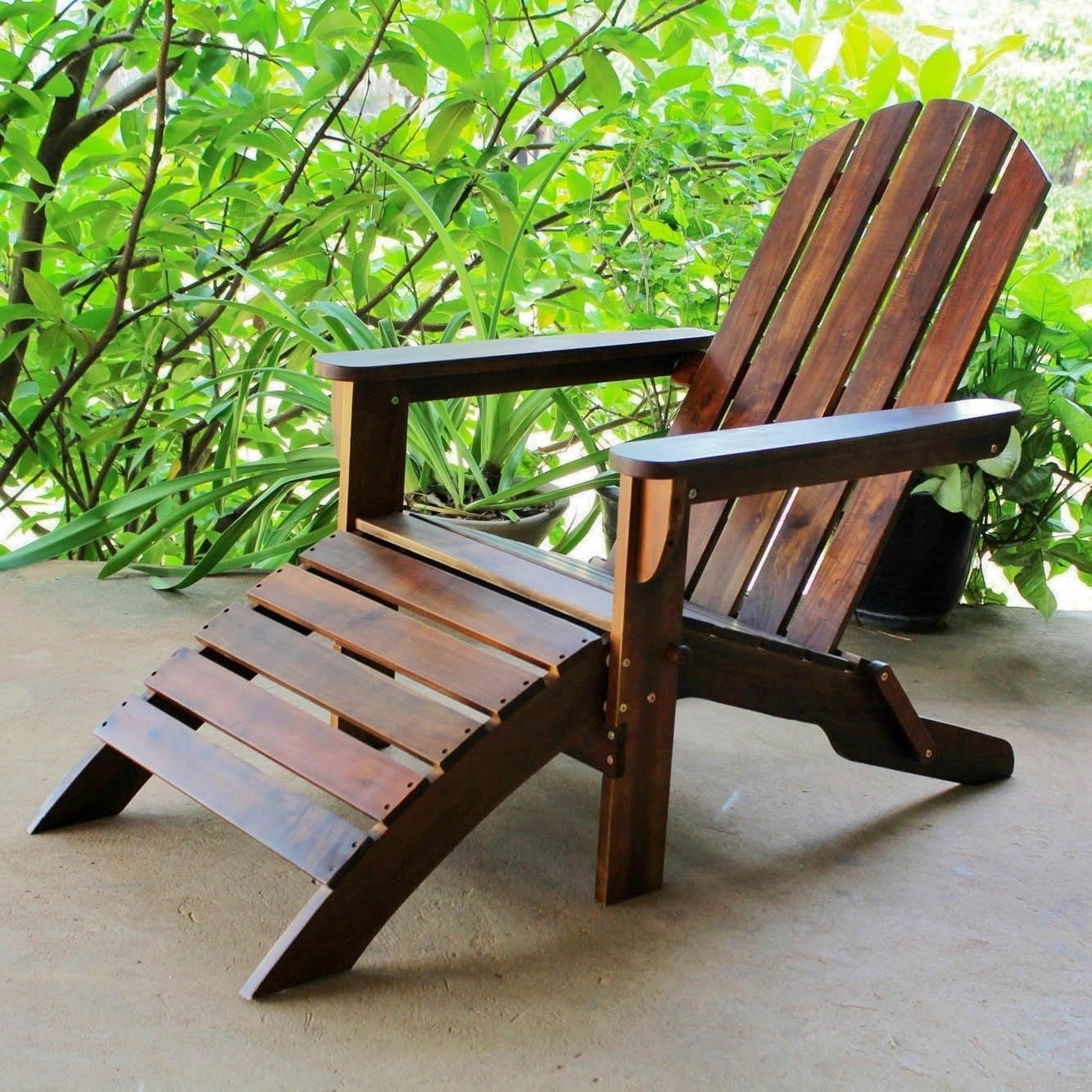 International Caravan Highland Adirondack Chair With Footrest