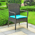 International Caravan Majorca Resin Wicker Patio Dining Chair With Cushion