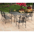 International Caravan Mandalay Iron Rectangular Dining Set Set Of 7