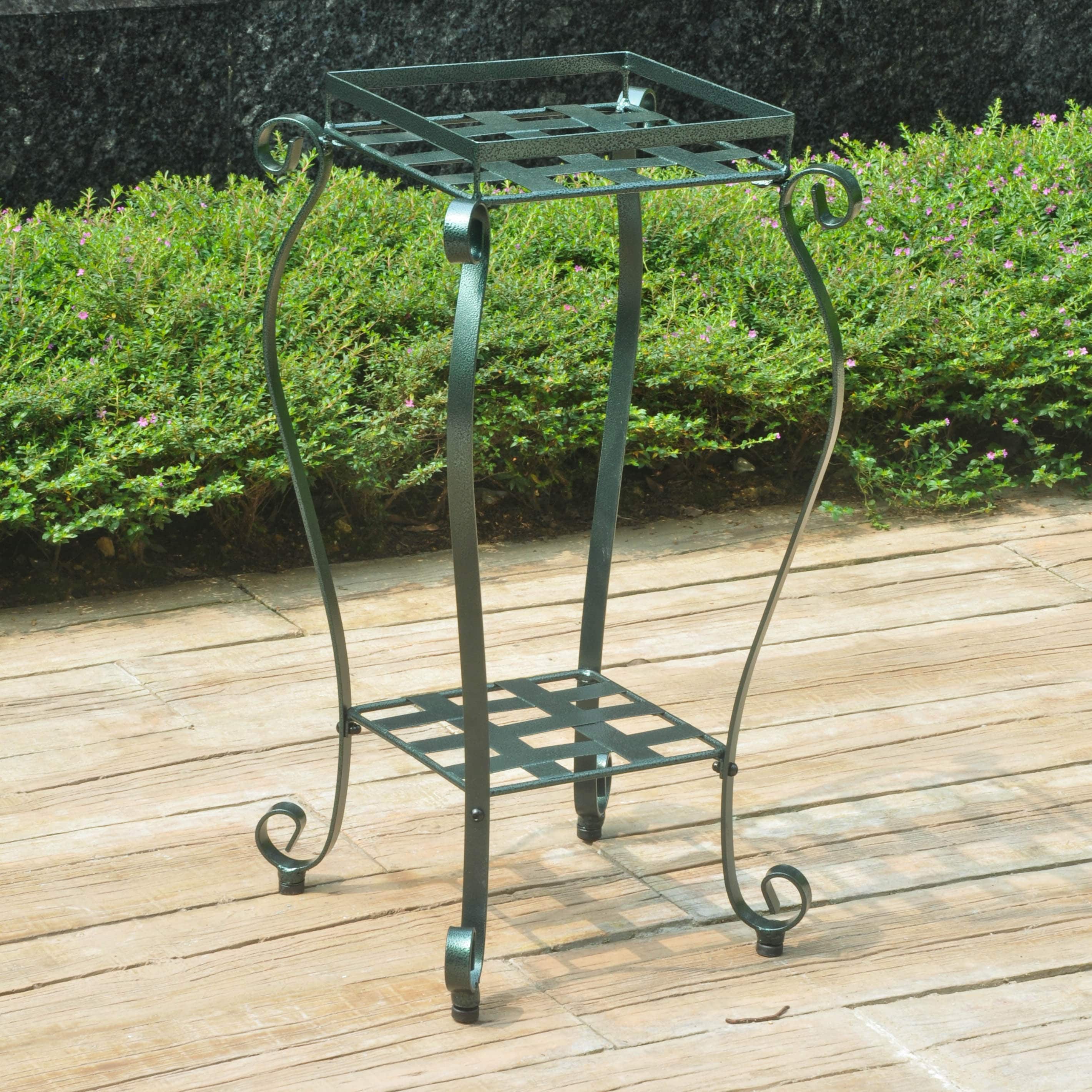 International Caravan Mandalay Square Iron Plant Stand 28 H X 15 W X 15 D