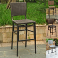 International Caravan Resin Wicker Bar Height Barstool Set Of 2