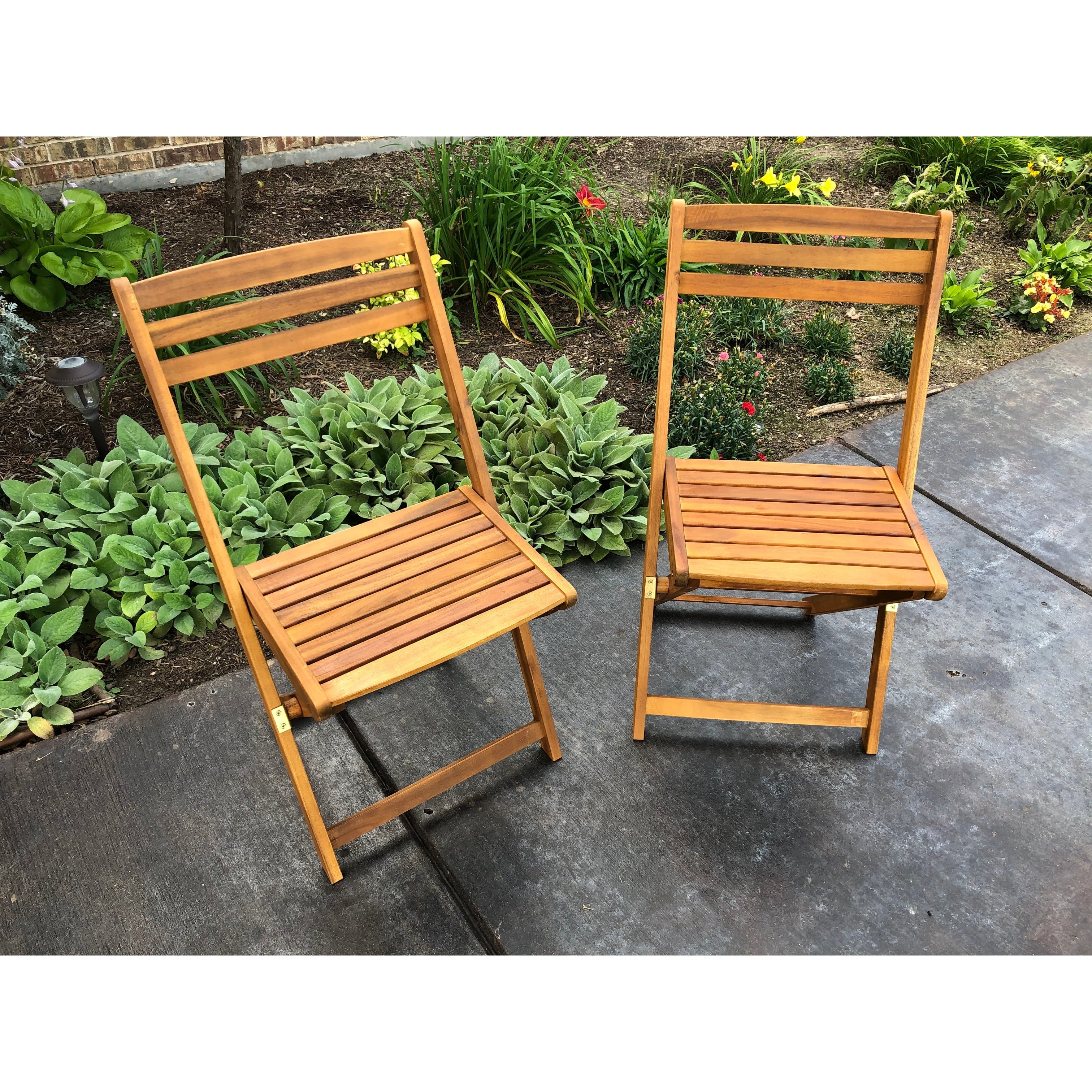 International Caravan Royal Fiji Folding Patio Dining Chair Set Of 2