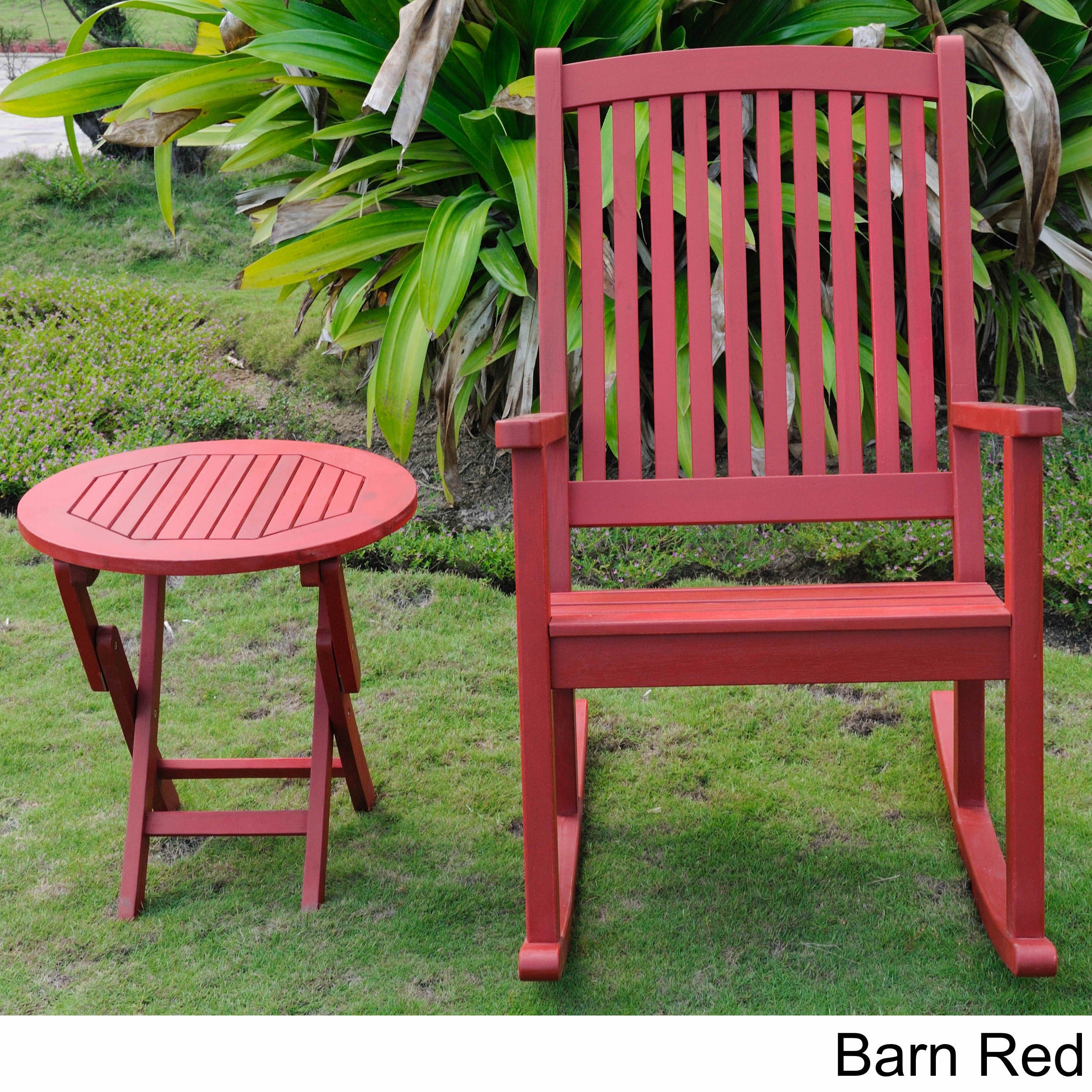 International Caravan Royal Fiji Painted Acacia Rocking Chair And Side Table Set