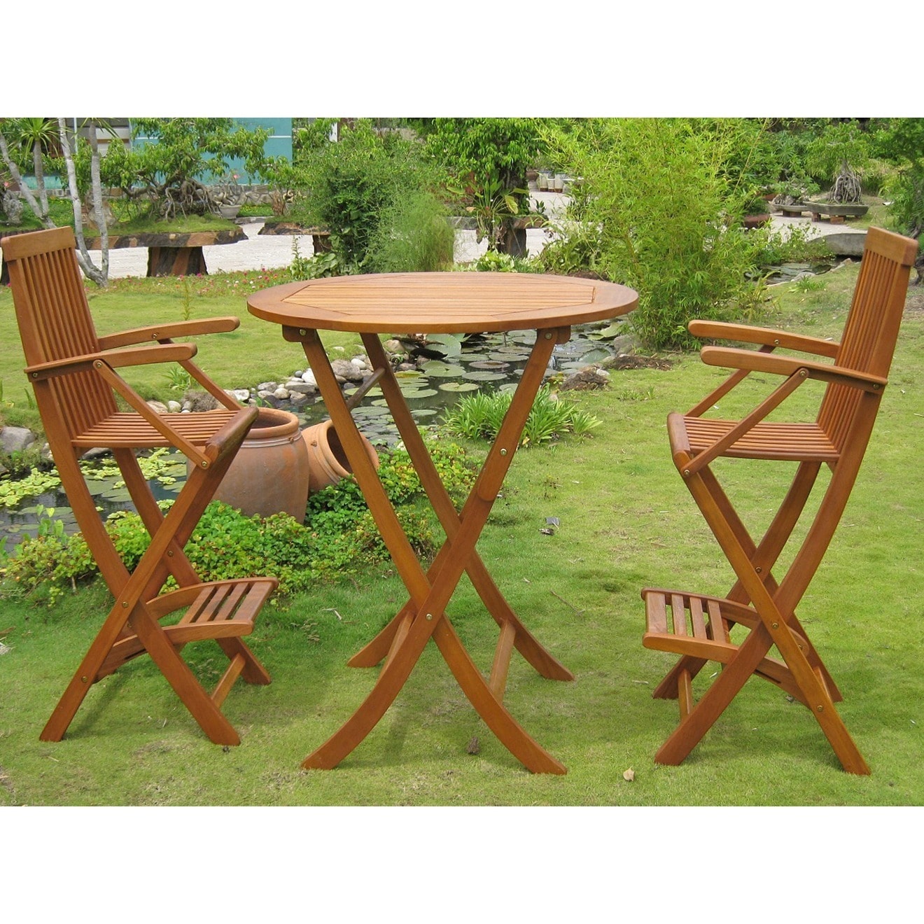 Royal Tahiti Carmona 3 Piece Bar Height Bistro Set