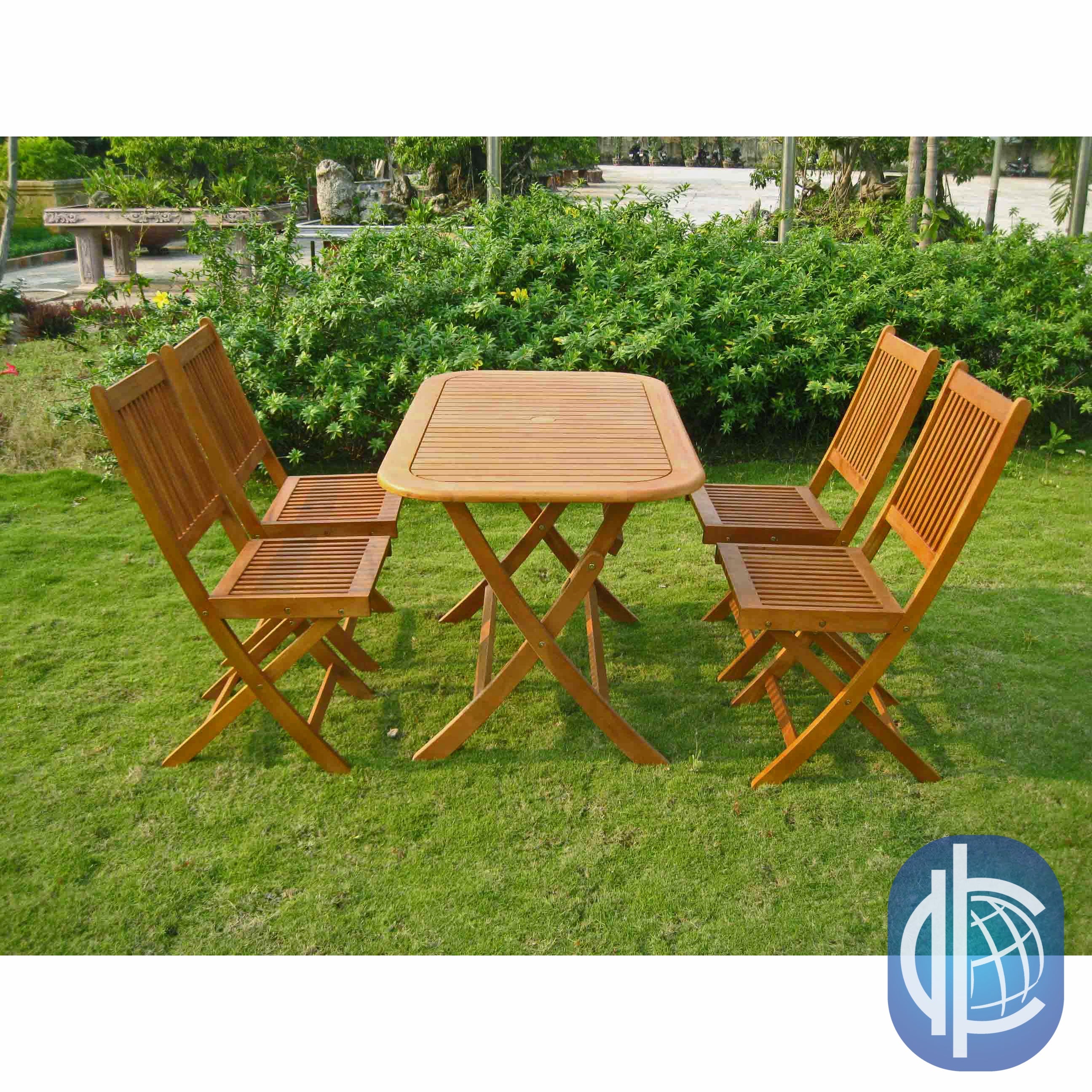 International Caravan Royal Tahiti Melilla 5 Piece Folding Outdoor Dining Set