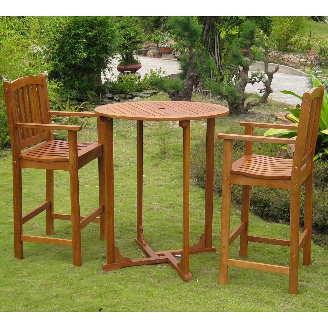 Royal Tahiti Sagunto Balau 3 Piece Bar Height Bistro Set
