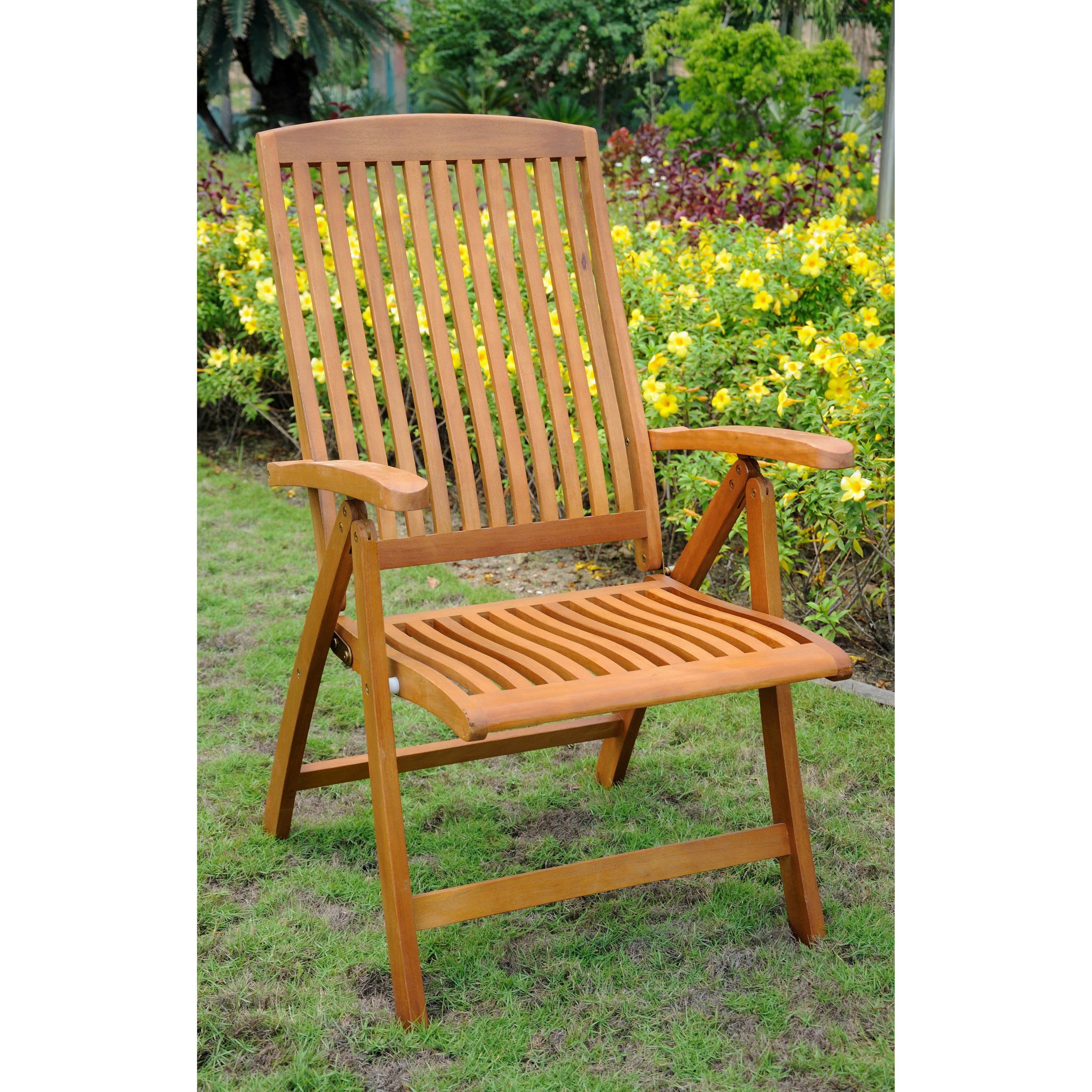 International Caravan Royal Tahiti 5 Position Folding Arm Chair Set Of 2