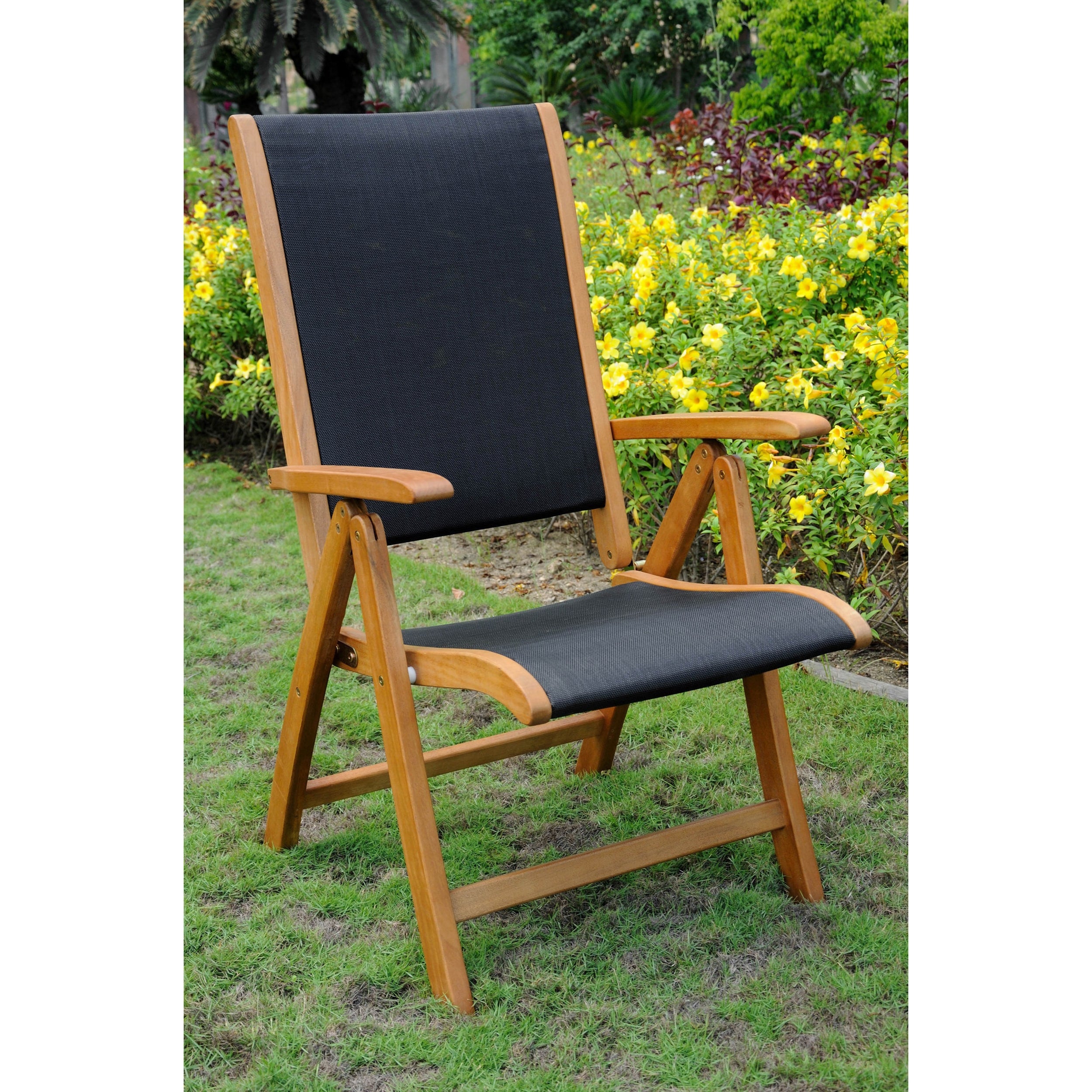 International Caravan Royal Tahiti Segovia Seat 5 Position Folding Arm Chair Set Of 2