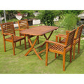International Caravan Royal Tahiti Seva Yellow Balau Hardwood Dining Set Set Of 5