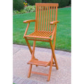 International Caravan Royal Tahiti Bar Height Folding Arm Chair Set Of 2