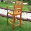 International Caravan Royal Tahiti Yellow Balau Bar Height Arm Chair Set Of 2