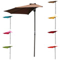 International Caravan St. Kitts 9 Foot Crank Wall Hugger Half Patio Umbrella
