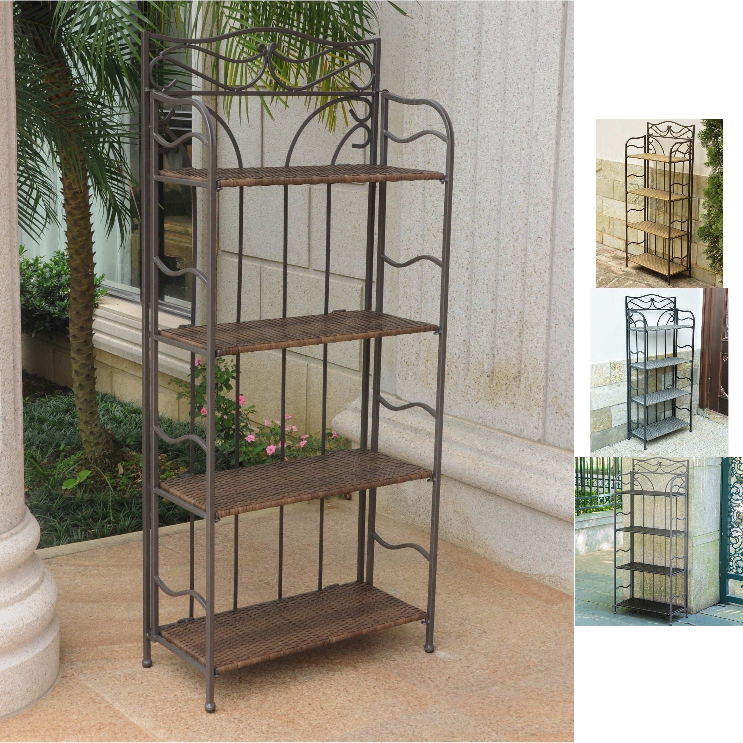 International Caravan Valencia 4 Tier Folding Bakers Rack