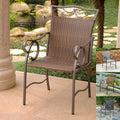 International Caravan Valencia Resin Wicker Steel Dining Chairs Set Of 2