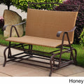 International Caravan Valencia Resin Wicker Steel Frame Double Glider Chair