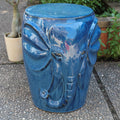 International Caravan Wild Elephant Drum Ceramic Garden Stool