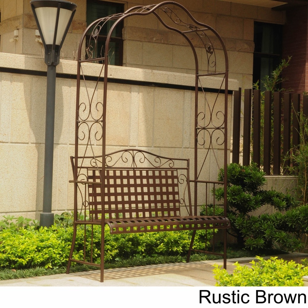 International Caravan Mandalay Iron Arbor Bench