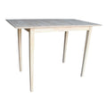 International Concepts 32 Inch Wide Unfinished Shaker Style Parawood Bar Height Dining Table With Butterfly Extension
