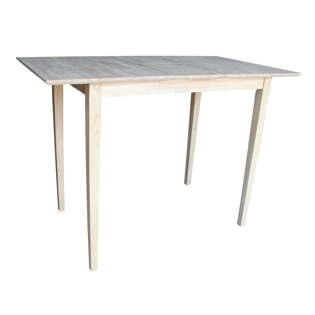 International Concepts 32 Inch Wide Unfinished Shaker Style Parawood Bar Height Dining Table With Butterfly Extension