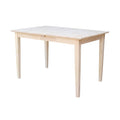 International Concepts 32 Inch Wide Unfinished Shaker Style Parawood Dining Table With Butterfly Extension