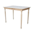 International Concepts 32 Inch Wide Unfinished Turned Style Parawood Counter Height Dining Table With Butterfly Extension