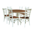 International Concepts 36 Round Extension Dining Table With Emily Chairs