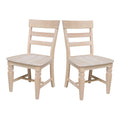 International Concepts Unfinished Solid Parawood Java Dining Chairs Set Of 2