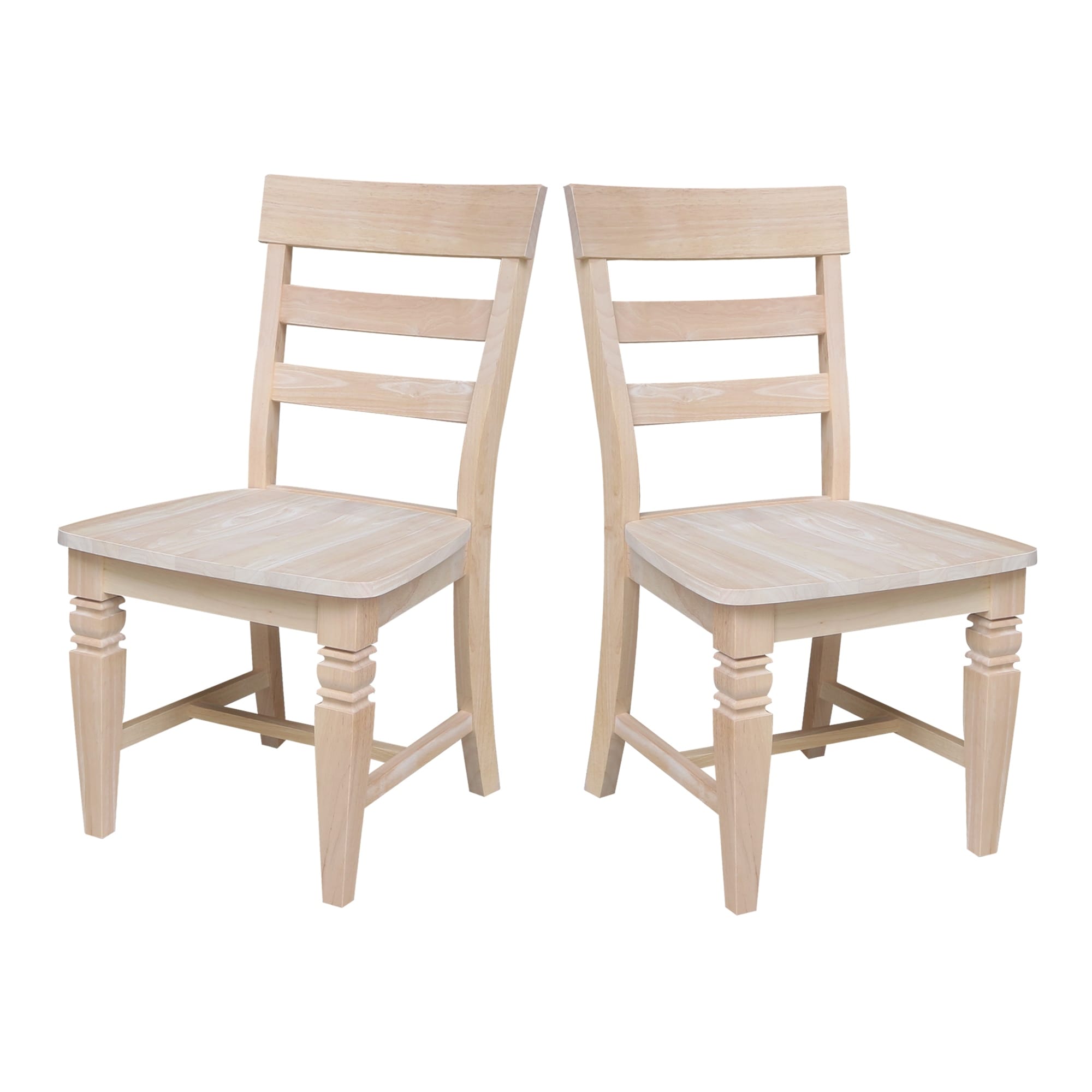 International Concepts Unfinished Solid Parawood Java Dining Chairs Set Of 2