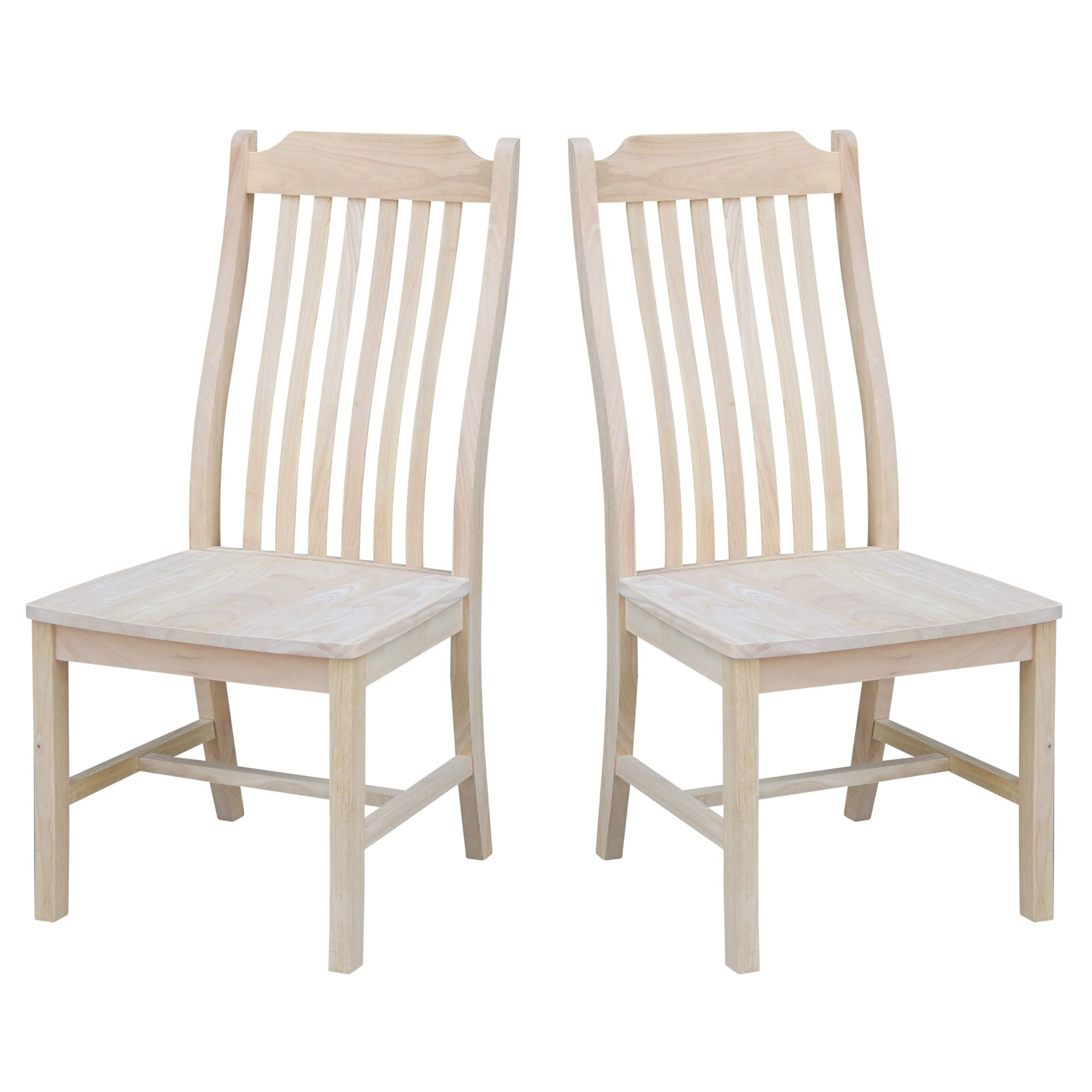 International Concepts Solid Wood Steambent Mission Dining Chairs Set Of 2