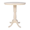 International Concepts Unfinished 36 Inch Round Bar Height Pedestal Table