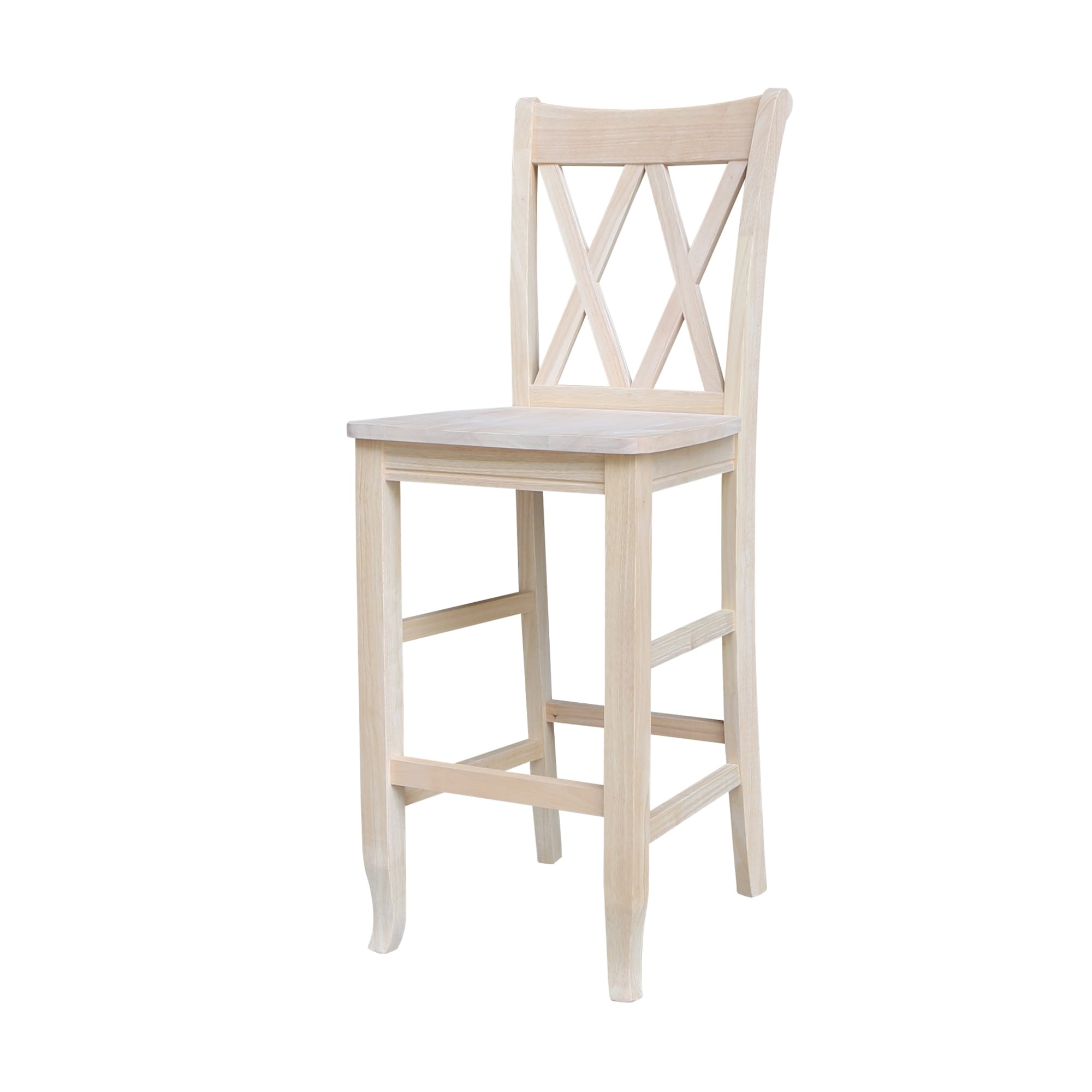 International Concepts Unfinished Double X Back Stool