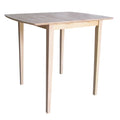 International Concepts Unfinished Shaker Style Parawood Bar Height Dining Table With Butterfly Extension