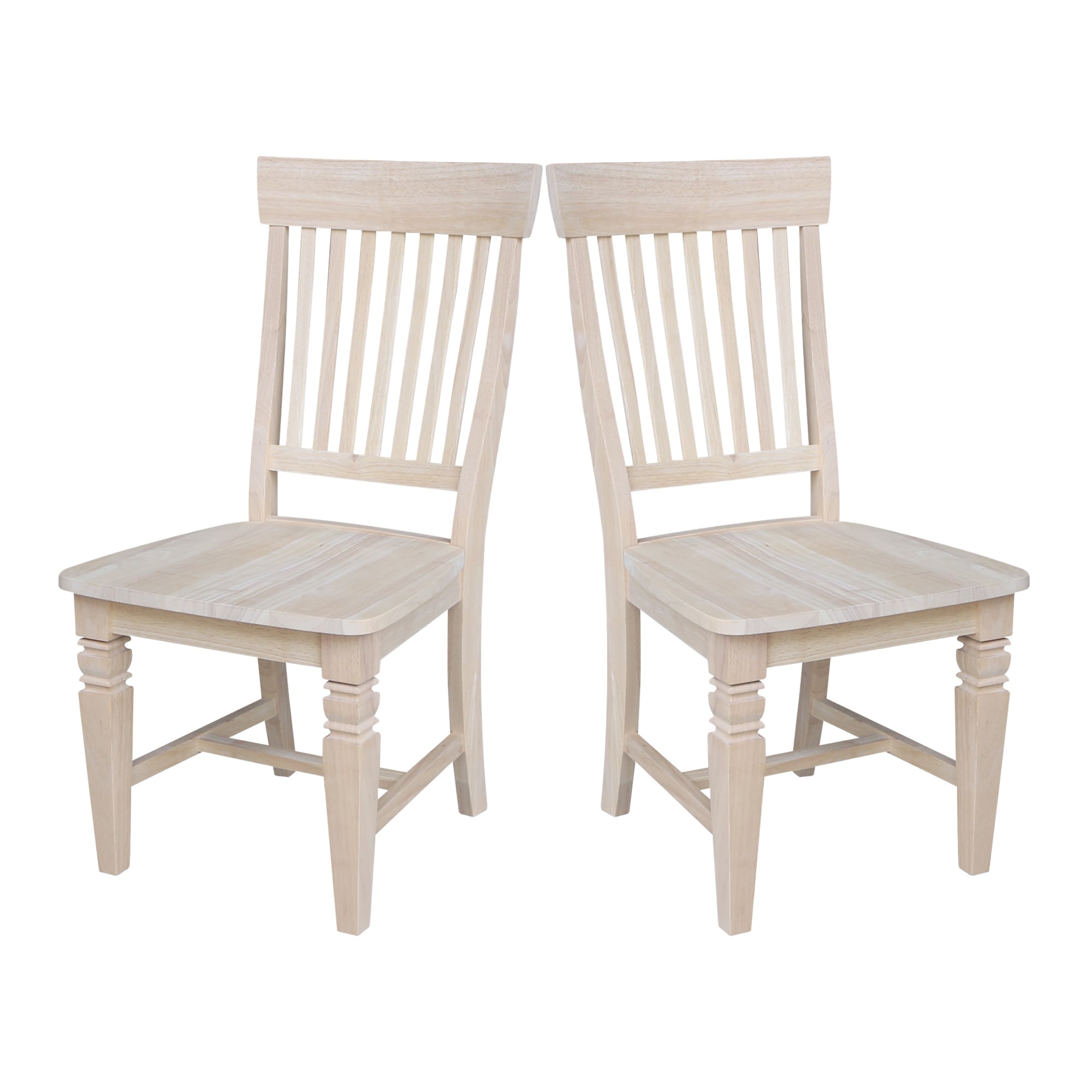 International Concepts Unfinished Solid Parawood Tall Java Dining Chairs Set Of 2