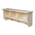 International Concepts Unfinished Wall Shelf Unit With Storage