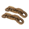 Intertwined Wood Chain Decor Sculpture Set Of 2 Natural Brown Teak Root