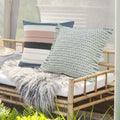 Interwoven Coastal Delight Fringed Throw Pillow