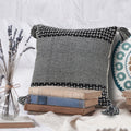 Interwoven Dash Geometric Throw Pillow With Tassels